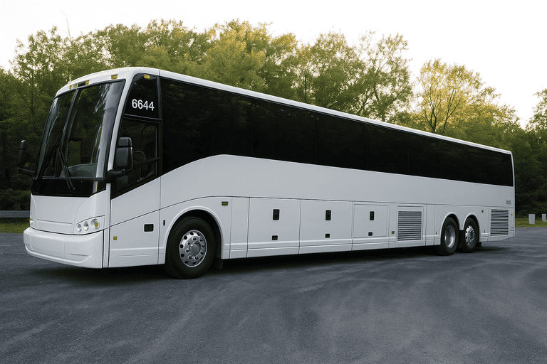 exterior of Charter Bus Rental Waterbury coach bus
